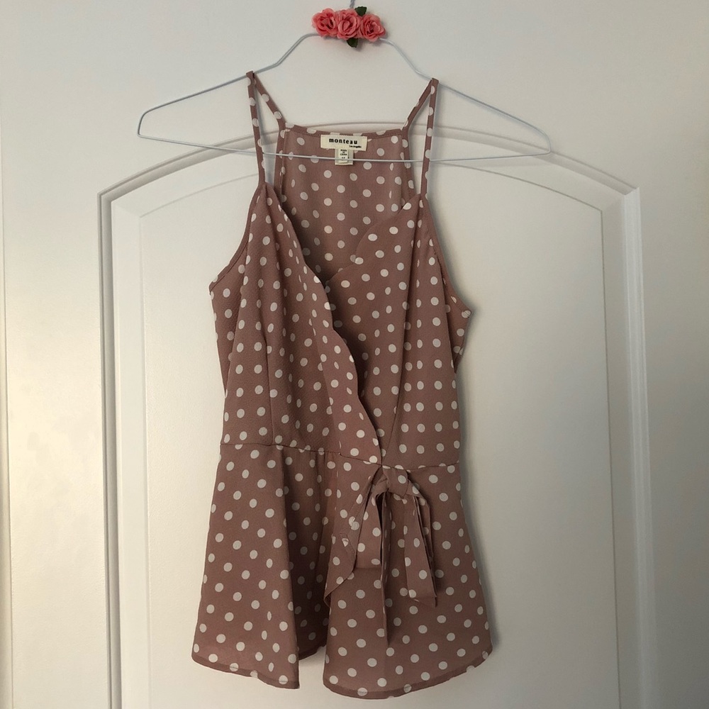 Light Mauve Dotted Tank Top - image 1
